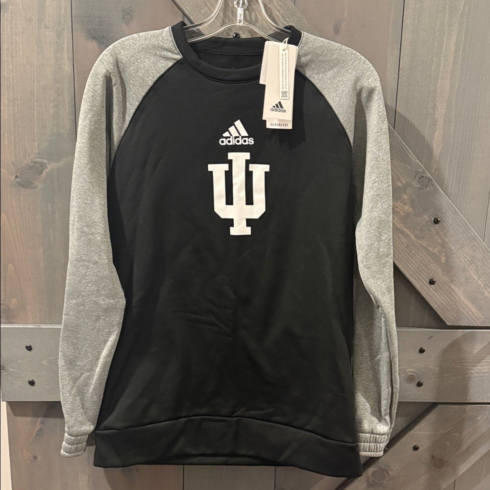 Adidas Black and Gray Crewneck Sweater